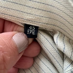 Men’s Tan Canali Shirt Yellow/Blue 45/17 3/4